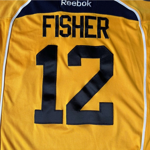 REEBOK / NASHVILLE PREDATORS / NHL GOLD RARE MIKE FISHER #12 SIGNED JERSEY - Picture 13 of 13